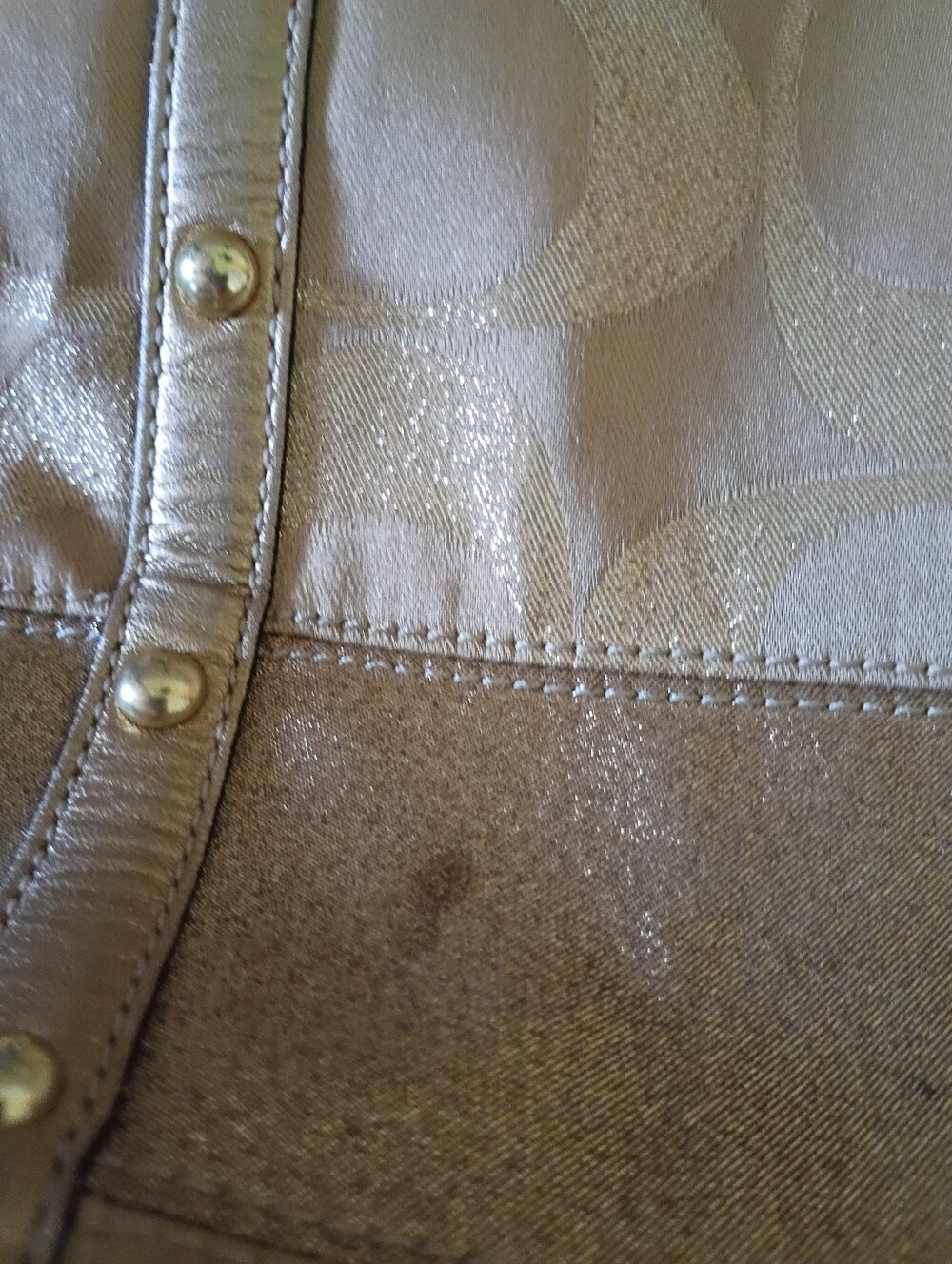 sparkly gold studded sparkly logo coach tote bag y2k - Picture 16 of 16